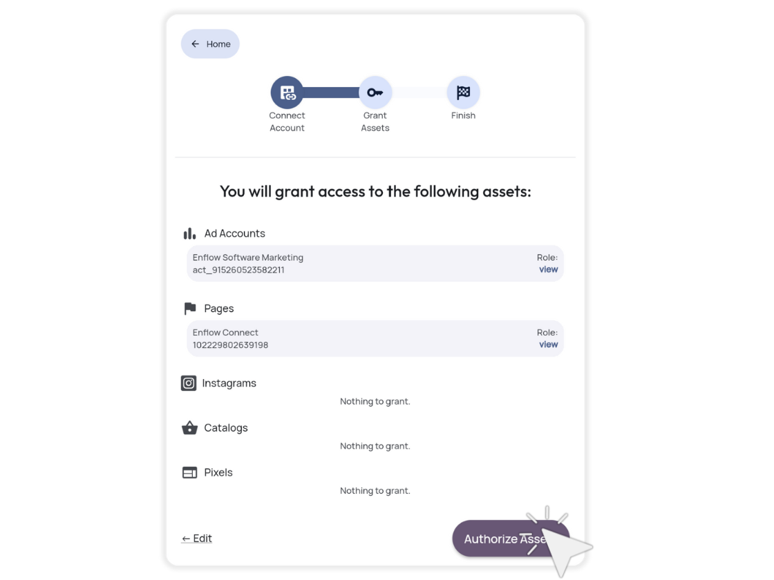 Partage d'actifs intuitif